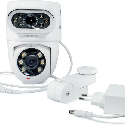 Caméra de surveillance double objectif extérieur