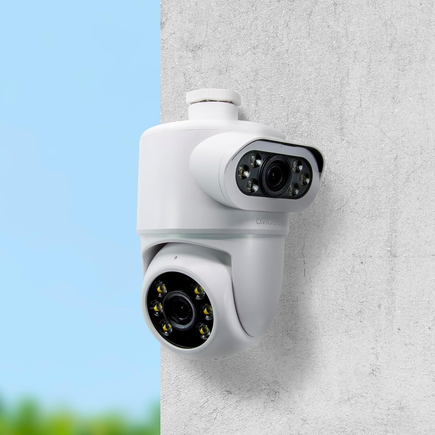 Caméra de surveillance double objectif extérieur