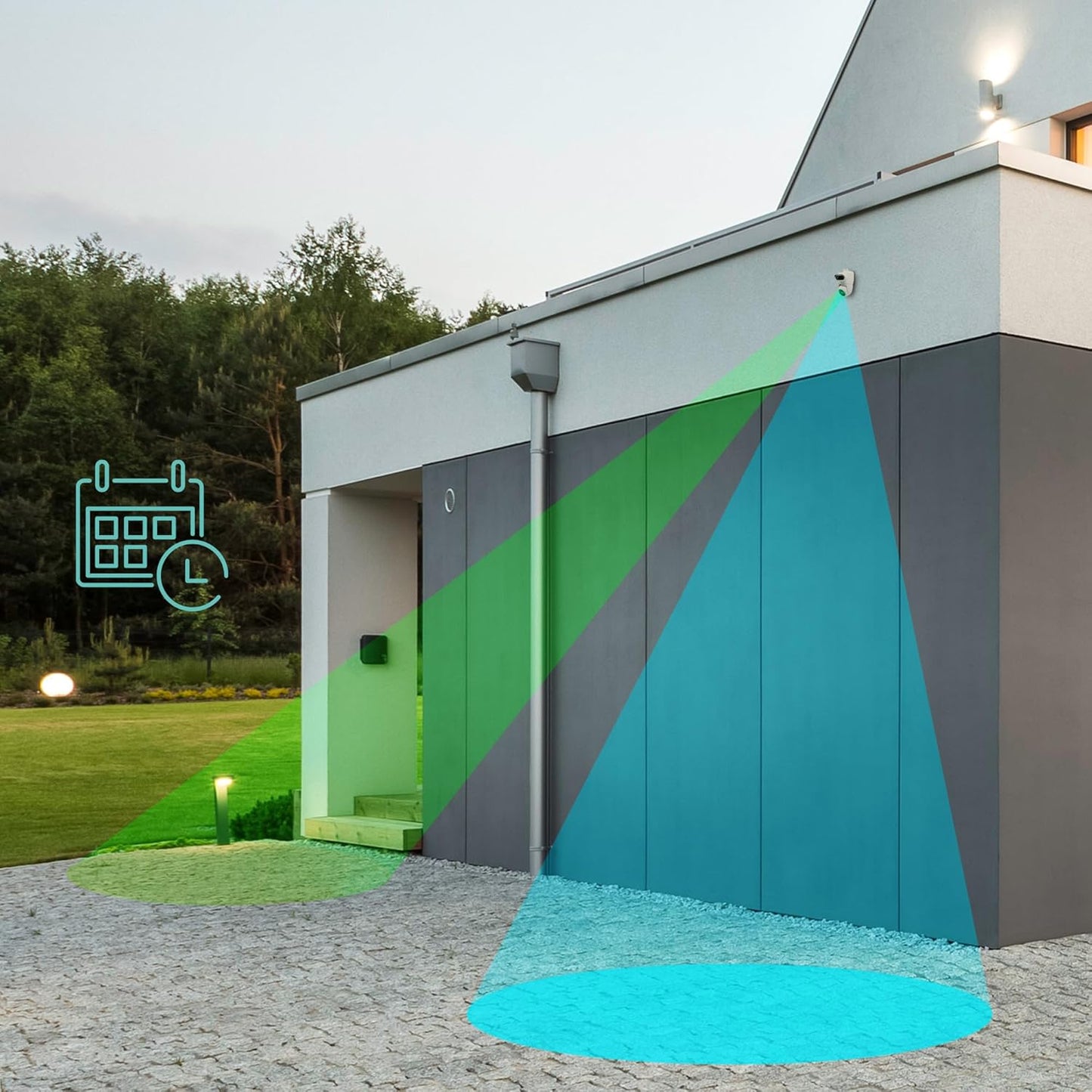 Caméra de surveillance double objectif extérieur