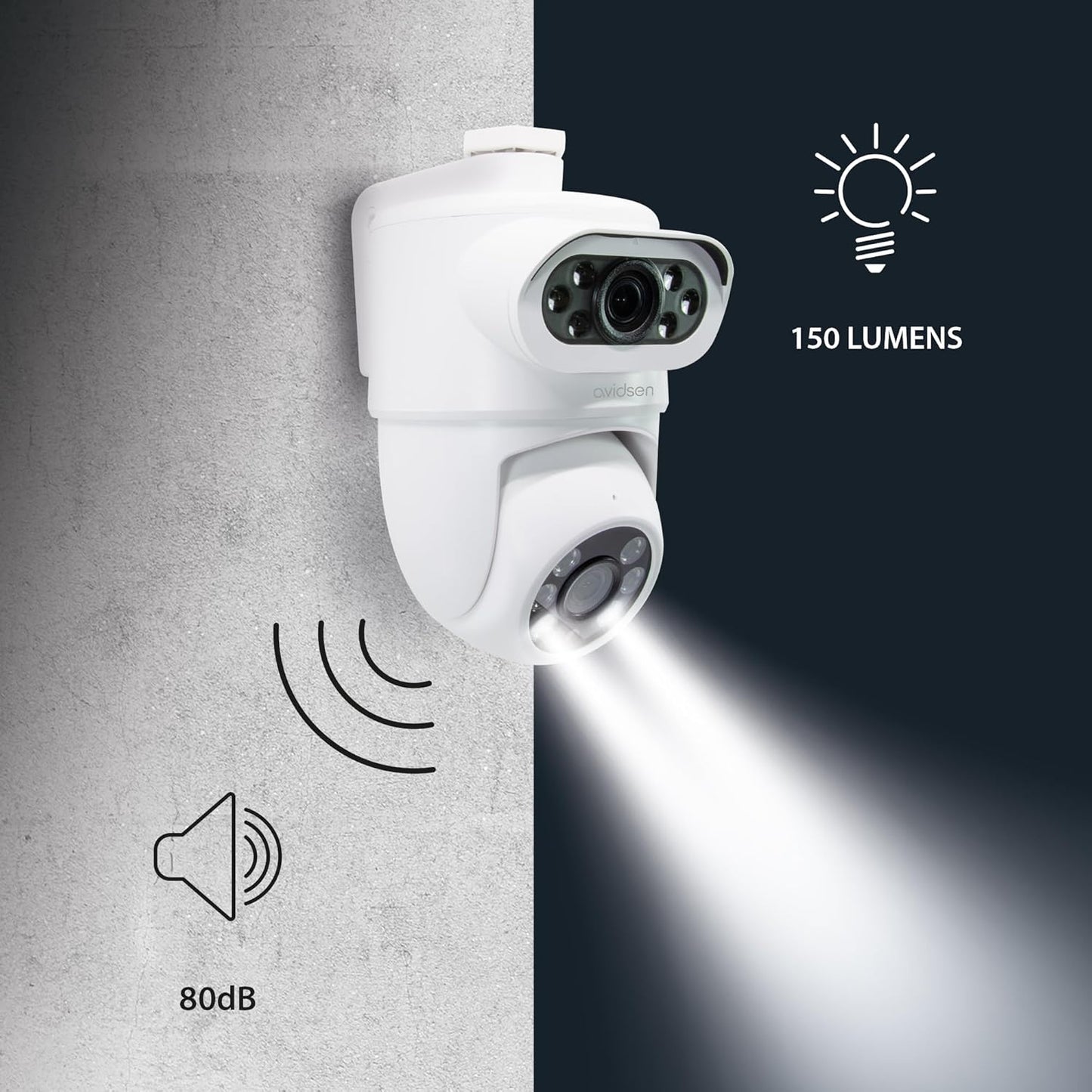 Caméra de surveillance double objectif extérieur