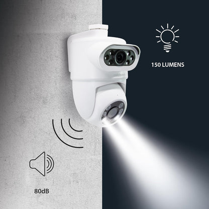 Caméra de surveillance double objectif extérieur