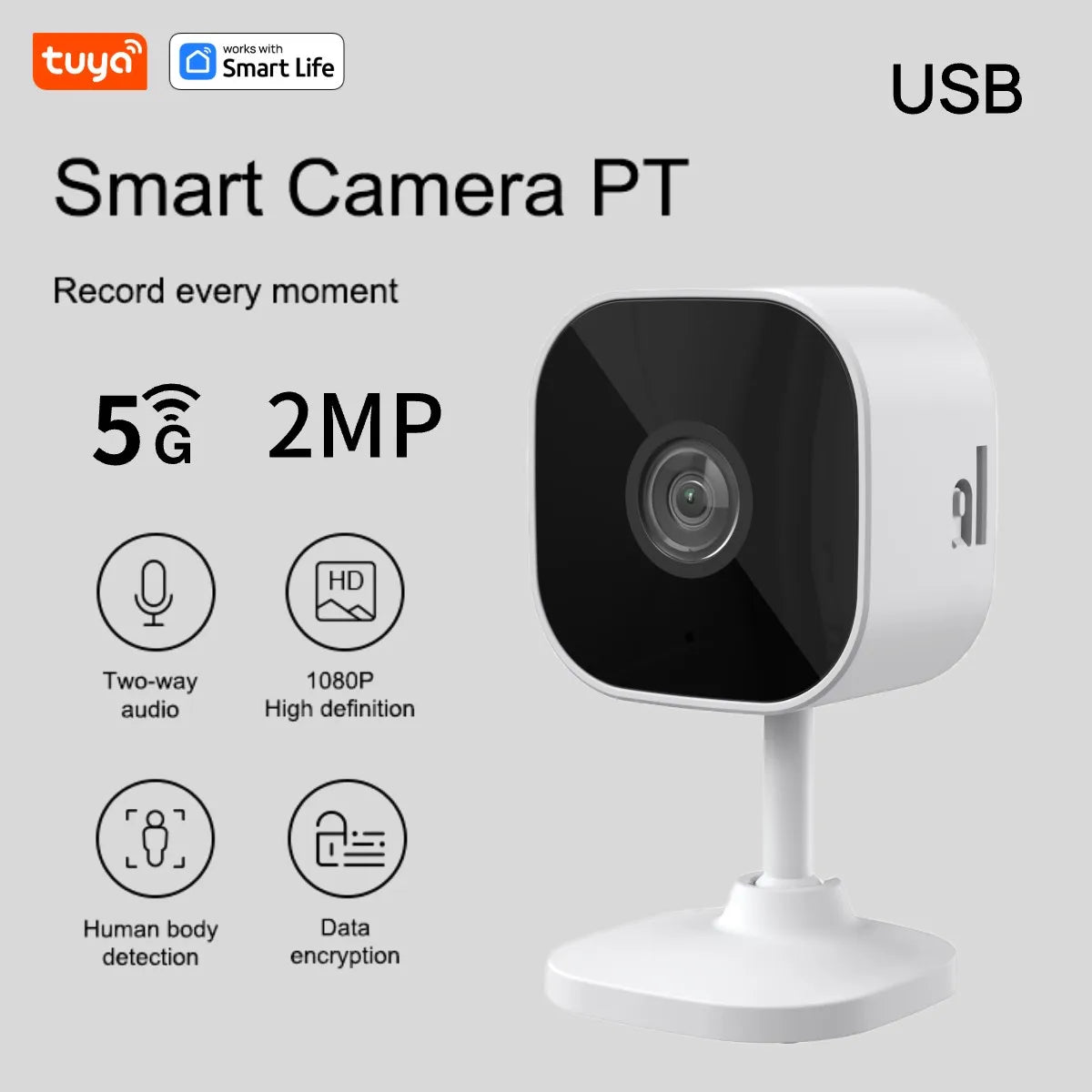Caméra Smart 1080p avec micro et haut parleur