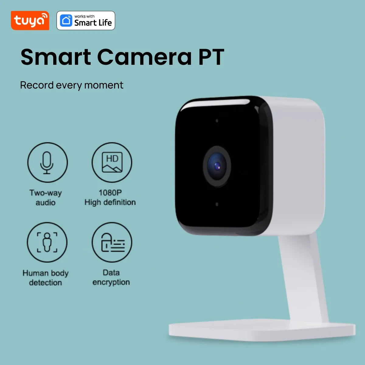Caméra Smart 1080p avec micro et haut parleur